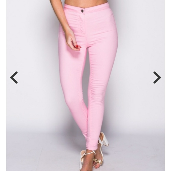 sz.6 left!! NWT high waisted pink jeggings!!! - Picture 3 of 4